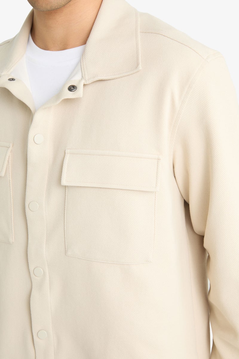 DeFacto Beige Man Regular Fit Long Sleeve Shirt Casual - Image 5